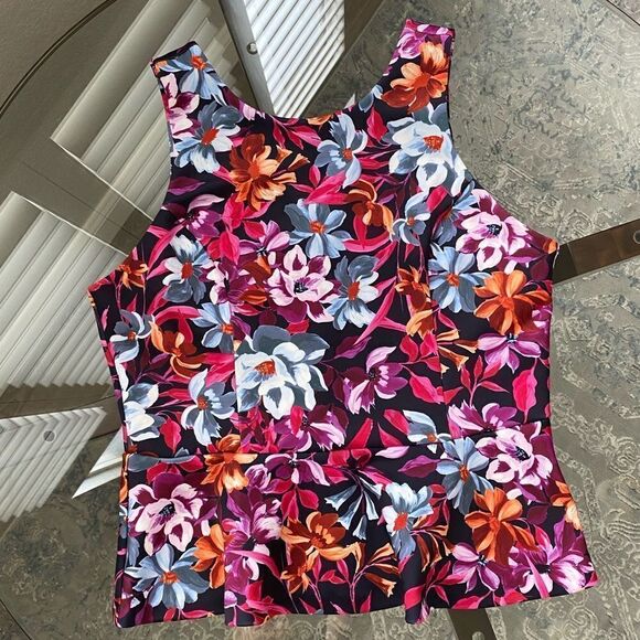 NWOT Alexia Admor Colorfull Tropical Floral Tank Top, size L - Picture 1 of 7